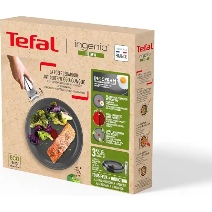 Tefal Ingenio Ceramic Renew İndüksiyon Tabanlı 3 Parça Tava Seti