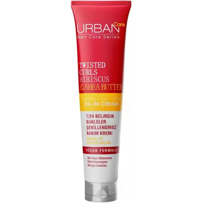 URBAN Care Twisted Curls Hibiscus & Shea Butter Kıvırcık ve Dalgalı Saçlara Özel Durulanmayan Bakım Kremi 175 ml- Vegan
