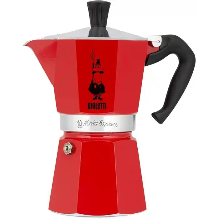 Bialetti 4942 Moka Express Kahve Pişirici, 3 Bardak, Kırmızı