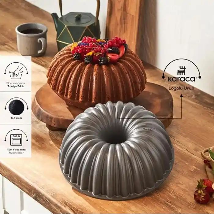 Karaca Cake Pro Dilimli Antrasit Döküm Kek Kalıbı