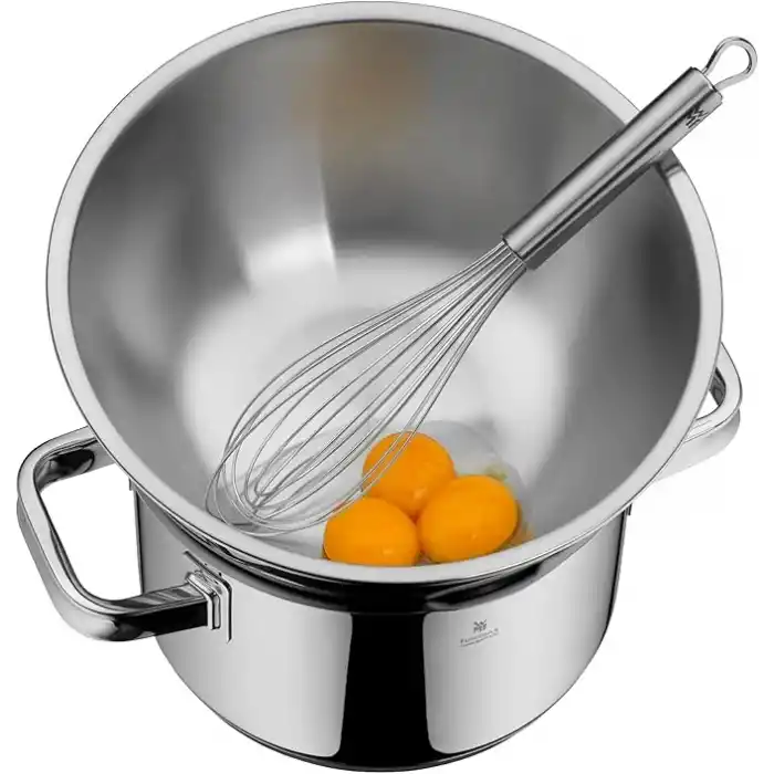 WMF Gourmet 4 Parça Paslanmaz Çelik Karıştırma Kabı Seti, 0,75 L - 2,75 L, Karıştırma Kabı, Salata Kasesi, Servis Kasesi, Cromargan®, Üst Üste Saklanabilir
