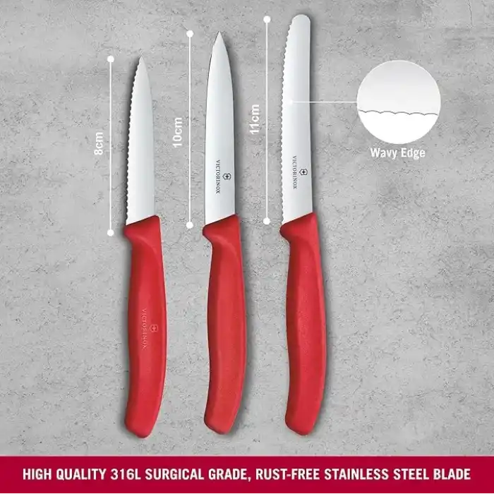Victorinox 6.7111.34C1 Swiss Classic 3lü Bıçak Set, Kırmızı