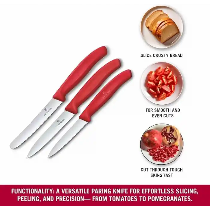 Victorinox 6.7111.34C1 Swiss Classic 3lü Bıçak Set, Kırmızı