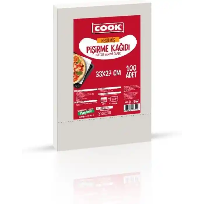 Cook EDT Kesilmiş Pişirme Kağıdı, 33 x 27 cm, 100 Yaprak