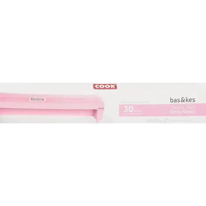 Cook Bas&Kes Streç Film Kesme Aparatı, 30 cm x 30 m, Pembe