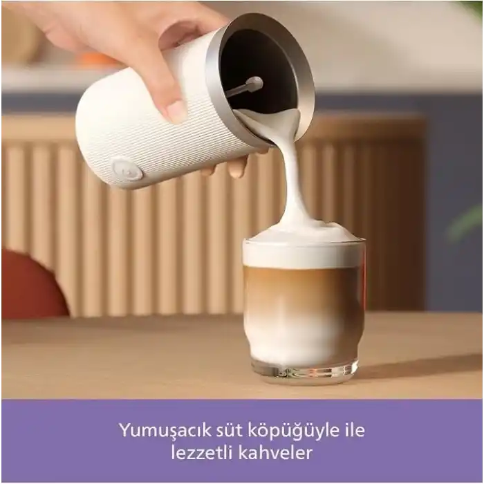 Philips Baristina Süt Köpürtücü - Sütü Mükemmel Bir Şekilde Köpürtür. Sıcak ve Soğuk. Süt ve Süt Alternatifleri. Temizlemesi Kolay. Philips Baristina Espresso Makineleri İçin. Süt Beyazı (BAR311/00)