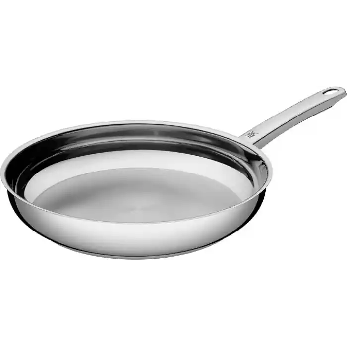 WMF Profi 20 cm Kaplamasız Paslanmaz Çelik Tava, İndüksiyon Uyumlu, 250°Cye Kadar Fırına Uygun, Tüm Ocak Tipleriyle Uyumlu, Yüksek Isıda Pişirme İçin, Damlatmaz, Ergonomik