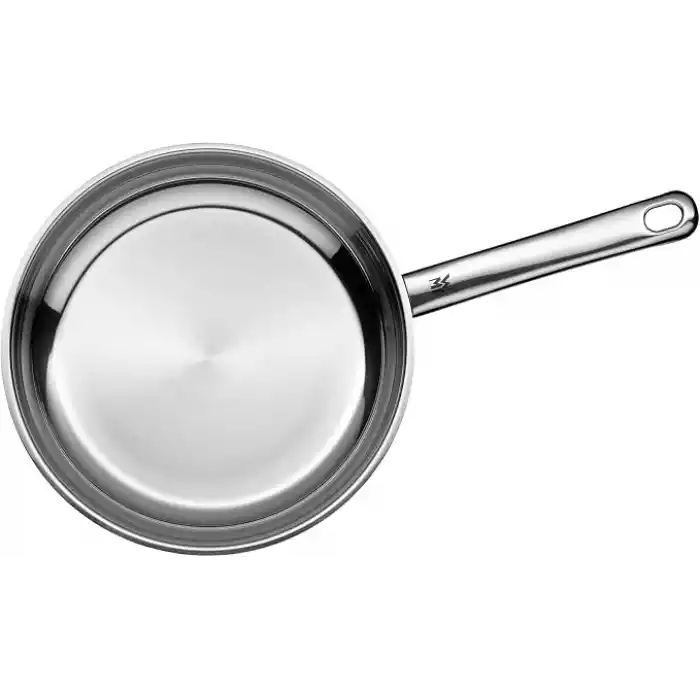 WMF Profi 20 cm Kaplamasız Paslanmaz Çelik Tava, İndüksiyon Uyumlu, 250°Cye Kadar Fırına Uygun, Tüm Ocak Tipleriyle Uyumlu, Yüksek Isıda Pişirme İçin, Damlatmaz, Ergonomik