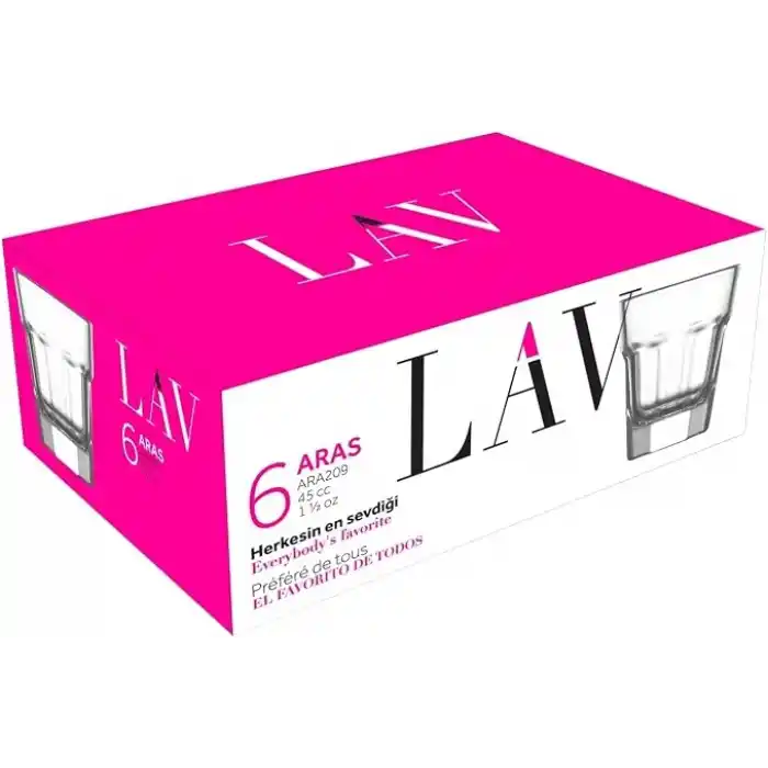 Lav, Aras 6Lı Likör Bardağı, Aras, ARA209F45 cc, Şeffaf