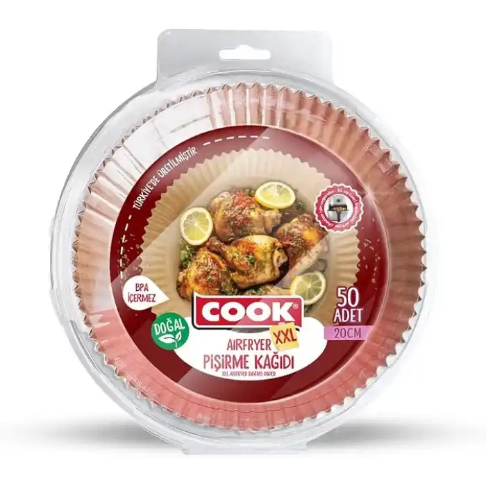 Cook Airfryer Pişirme Kağıdı, XXL Boy, 20 cm, 50 Adet