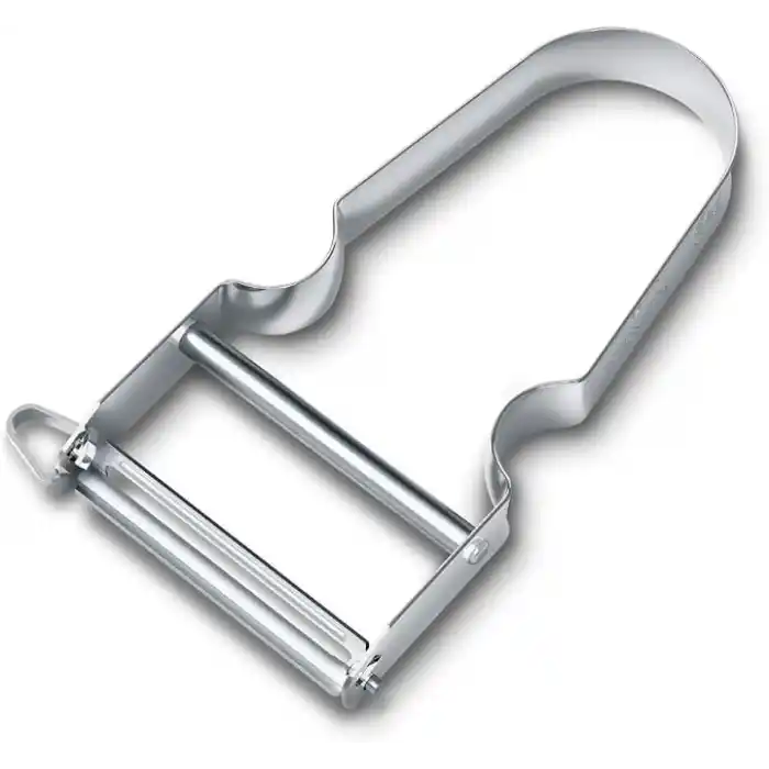 Victorinox Star tasarruflu soyucu, patates soyucu, iki bıçaklı, sarkaç bıçaklı, ekstra keskin, metal sap, İsviçre yapımı