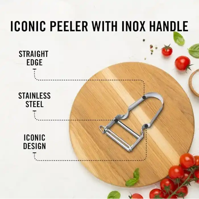 Victorinox Star tasarruflu soyucu, patates soyucu, iki bıçaklı, sarkaç bıçaklı, ekstra keskin, metal sap, İsviçre yapımı