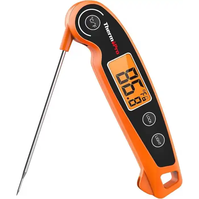 ThermoPro TP605W IPX6 Su Geçirmez, Katlanabilir Problu ve Arkadan Aydınlatmalı Ekranlı Anında Okunan Dijital Et ve Gıda Termometresi