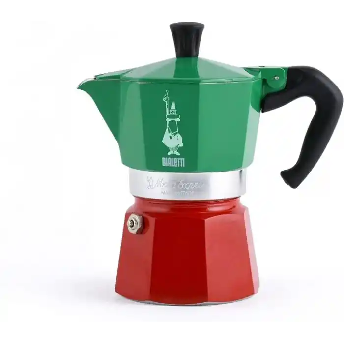 Bialetti - Moka Express Italia: 3 Cups Ocak Üstü Espresso Pişirici - 130ml - Karma Renk - Alüminyum Gövde - Patentli Güvenlik Valfi - Tüm Ocak Türleri İçin Uygundur (İndüksiyon Hariç)