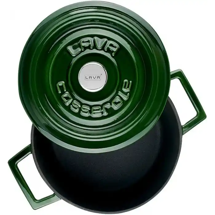Lava Premium Serisi - Döküm Yuvarlak Tencere, 20 cm, Majolik Yeşil