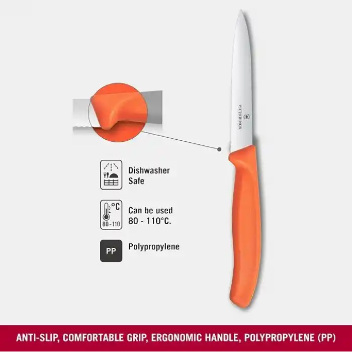 Victorinox 6.7739.C1 Swiss Classic 10cm Tırtıklı Soyma Bıçağı, Turuncu