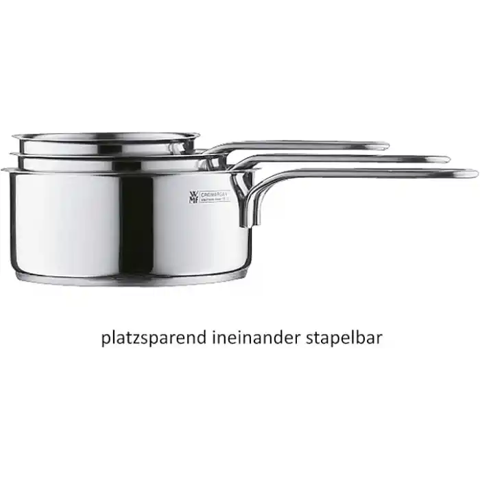 WMF Mini Sos Tenceresi, 14 cm, 0,9 L, Kapaksız, İndüksiyon Uyumlu, Cromargan® Yüksek Kaliteli Paslanmaz Çelik, Üst Üste Saklanabilir