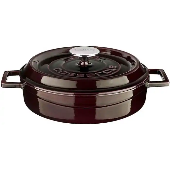 Lava Metal Premium Serisi - Döküm Çok Amaçlı Tencere, Yuvarlak, 24 cm, Majolik Mor