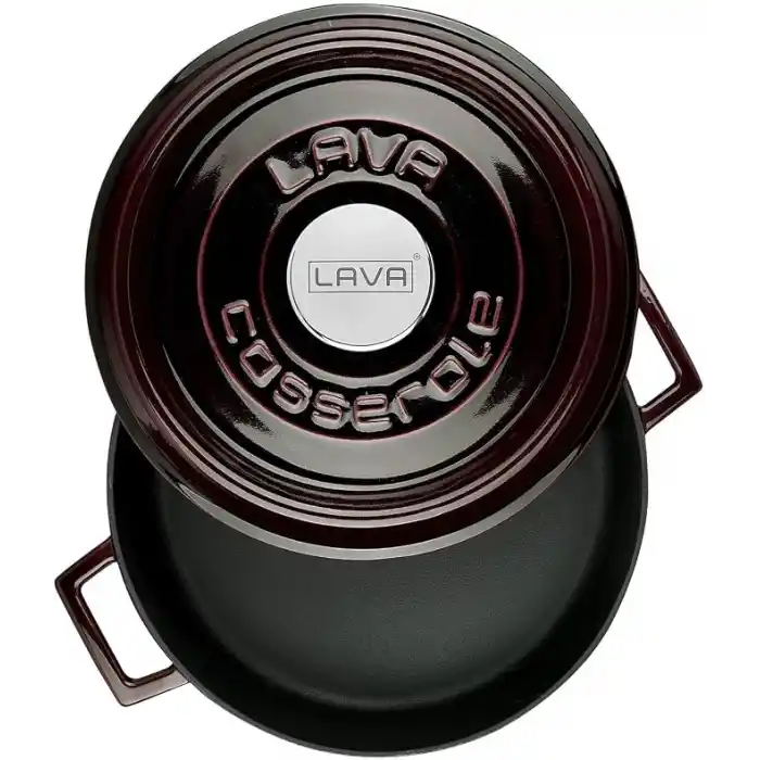 Lava Metal Premium Serisi - Döküm Çok Amaçlı Tencere, Yuvarlak, 24 cm, Majolik Mor