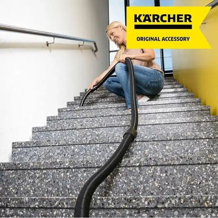 Kärcher Plastik, hortumu uzatması 3,5 m, tüm Kärcher ıslak/kuru elektrikli süpürgeler için uygundur, hareket yarıçapını artırır, hareket özgürlüğünü artırır