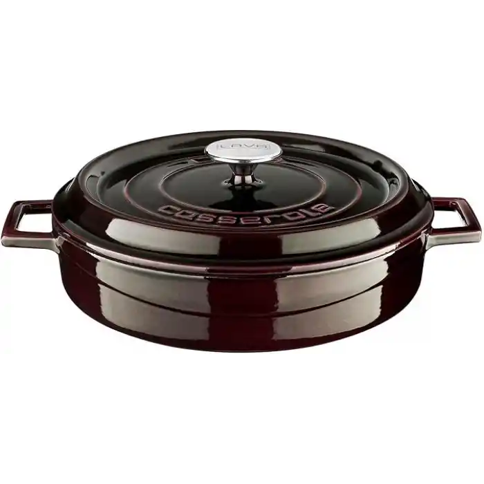 Lava Metal Premium Serisi - Döküm Çok Amaçlı Tencere, Yuvarlak, 28 cm, Majolik Mor