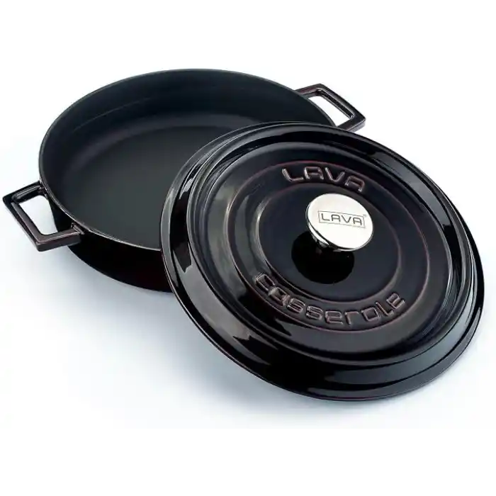 Lava Metal Premium Serisi - Döküm Çok Amaçlı Tencere, Yuvarlak, 28 cm, Majolik Mor
