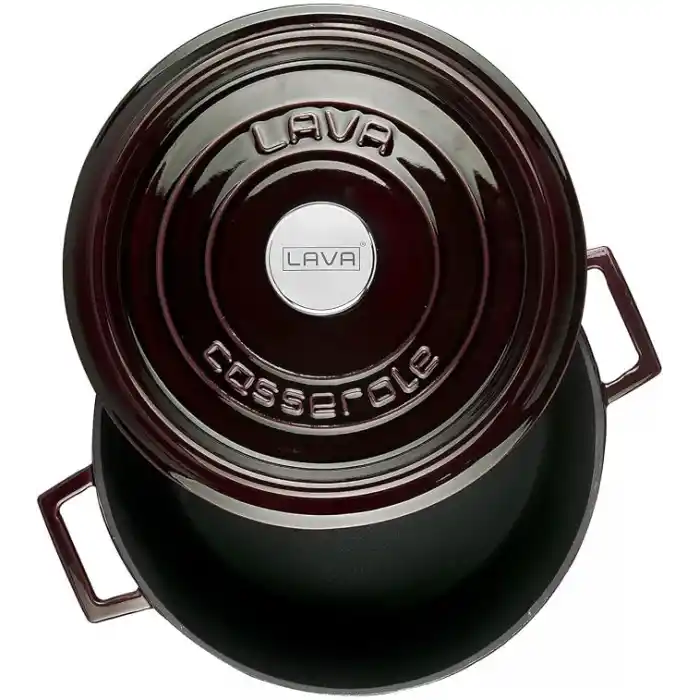 Lava Metal Premium Serisi - Döküm Çok Amaçlı Tencere, Yuvarlak, 28 cm, Majolik Mor