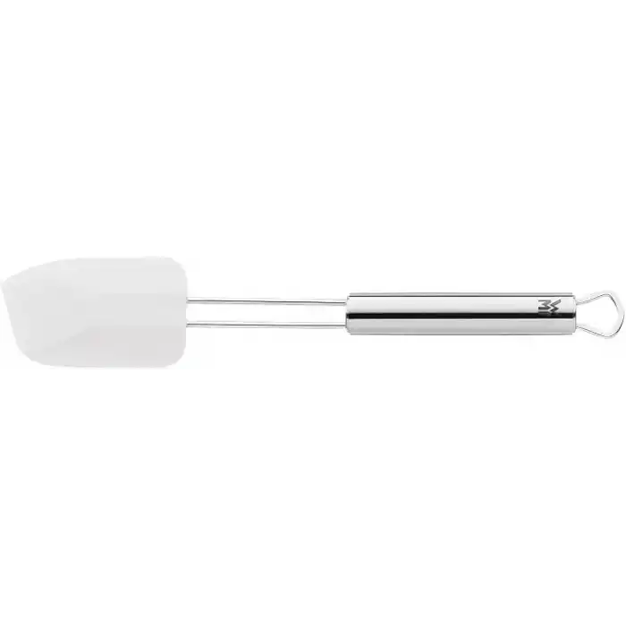 WMF Profi Plus Silikon Hamur Spatulası, 26 x 5,5 cm, Cromargan® Yüksek Kaliteli Yarı Mat Paslanmaz Çelik, 200°Cye Kadar Isıya Dayanıklı, Beyaz, Bulaşık Makinesinde Yıkanabilir