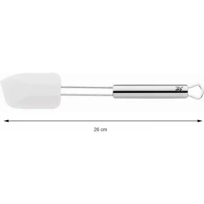 WMF Profi Plus Silikon Hamur Spatulası, 26 x 5,5 cm, Cromargan® Yüksek Kaliteli Yarı Mat Paslanmaz Çelik, 200°Cye Kadar Isıya Dayanıklı, Beyaz, Bulaşık Makinesinde Yıkanabilir