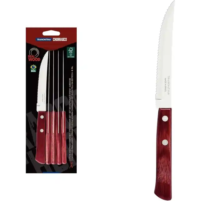 Tramontina Churrasco 21198/715 Biftek-Steak Bıçağı (6lı Blister)