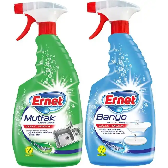 Ernet Süper Likit Promosyon Mutfak + Banyo Temizliği (1+1) 750 ml Spreyli