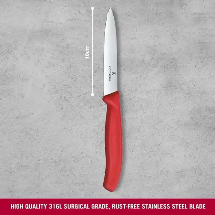 Victorinox 6.7701.C1 Swiss Classic 10cm Düz Soyma Bıçağı, Kırmızı