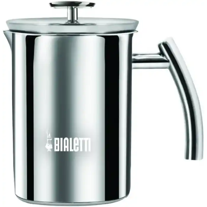 Bialetti - Süt Köpürtücü - 330mL - Paslanmaz Çelik Gövde ve Kapak - Çift Diskli Çırpıcı Kapak - Tüm Ocak Türleri İçin Uygun (İndüksiyon Dahil) - Bulaşık Makinesinde Yıkanabilir