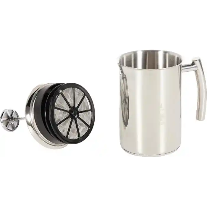 Bialetti - Süt Köpürtücü - 330mL - Paslanmaz Çelik Gövde ve Kapak - Çift Diskli Çırpıcı Kapak - Tüm Ocak Türleri İçin Uygun (İndüksiyon Dahil) - Bulaşık Makinesinde Yıkanabilir