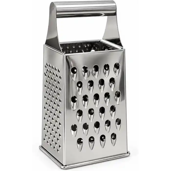 Çelik Idealısk Rende 4 Taraflı Büyük Boy Paslanmaz Çelik Rende Metal Saplı