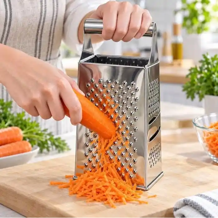 Çelik Idealısk Rende 4 Taraflı Büyük Boy Paslanmaz Çelik Rende Metal Saplı