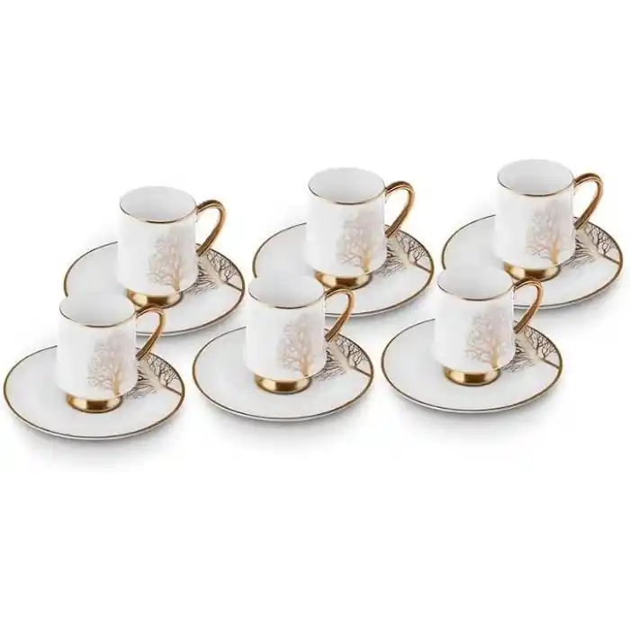 Karaca Afra Hayat Ağacı 6 Kişilik Kahve Fincan Takımı 90 ml