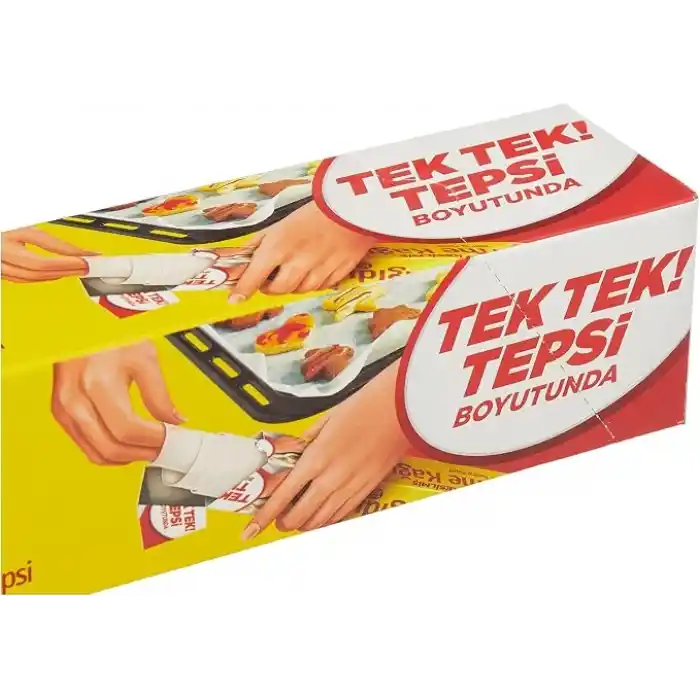Koroplast Hazır Kesilmiş Pişirme Kağıdı 16 adet 42x37 cm, Helal Sertifikalı BPA İçermez, Fırında Tavuk, Et, Tatlı, Börek Pişirmek için Yüksek Isıya Dayanıklı Hazır Fırın Pişirme Kağıdı Yapışmaz Yanmaz