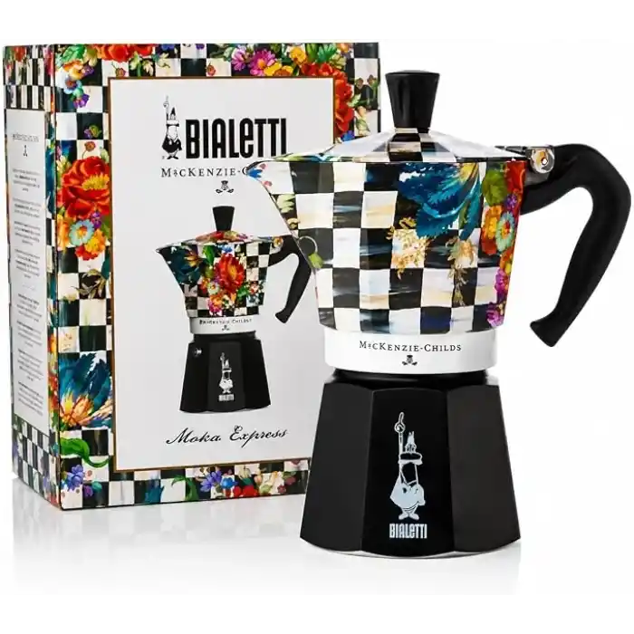 Bialetti Moka Express MacKenzie: 6 Cups Ocak Üstü Espresso Pişirici 270ml Karma Renk Alüminyum Gövde