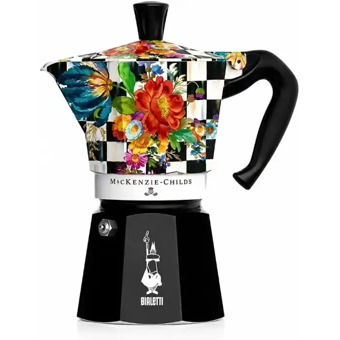 Bialetti Moka Express MacKenzie: 6 Cups Ocak Üstü Espresso Pişirici 270ml Karma Renk Alüminyum Gövde