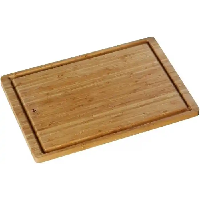 WMF Bambu Kesme Tahtası, 45 x 30 x 1,9 cm, Büyük Boy, Meyve Suyu Oluklu, Et ve Sebze Kesme Tahtası, Bıçak Dostu Yüzey