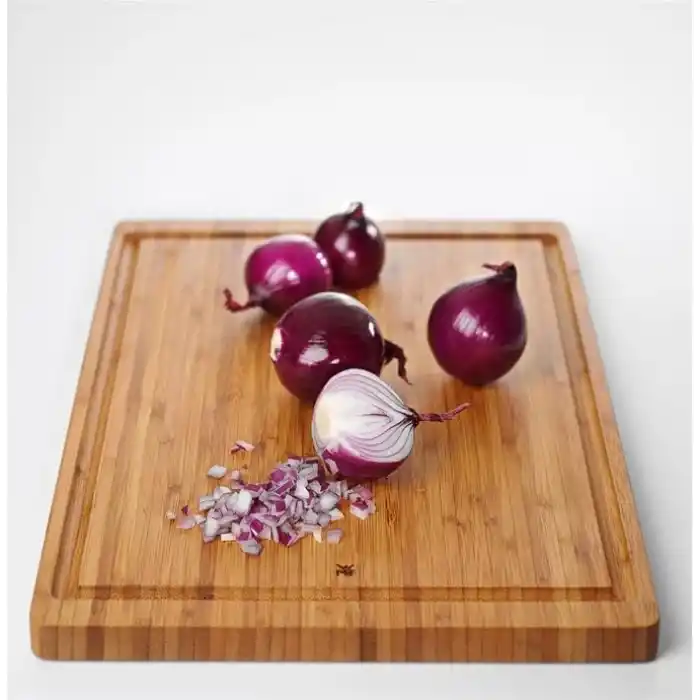 WMF Bambu Kesme Tahtası, 45 x 30 x 1,9 cm, Büyük Boy, Meyve Suyu Oluklu, Et ve Sebze Kesme Tahtası, Bıçak Dostu Yüzey