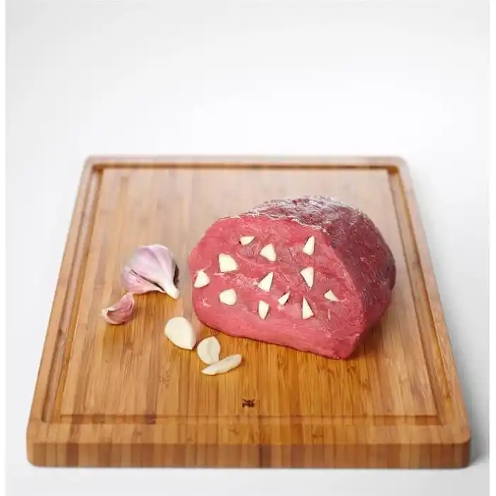 WMF Bambu Kesme Tahtası, 45 x 30 x 1,9 cm, Büyük Boy, Meyve Suyu Oluklu, Et ve Sebze Kesme Tahtası, Bıçak Dostu Yüzey