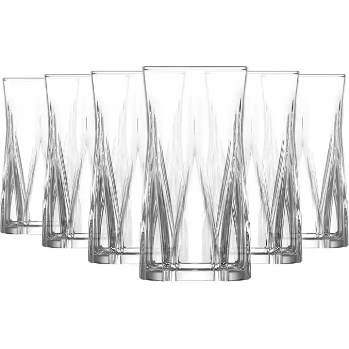 Lav Zoey Cam Meşrubat Bardağı 6Lı 480 Ml (Büyük Su/Kokteyl Bardağı)