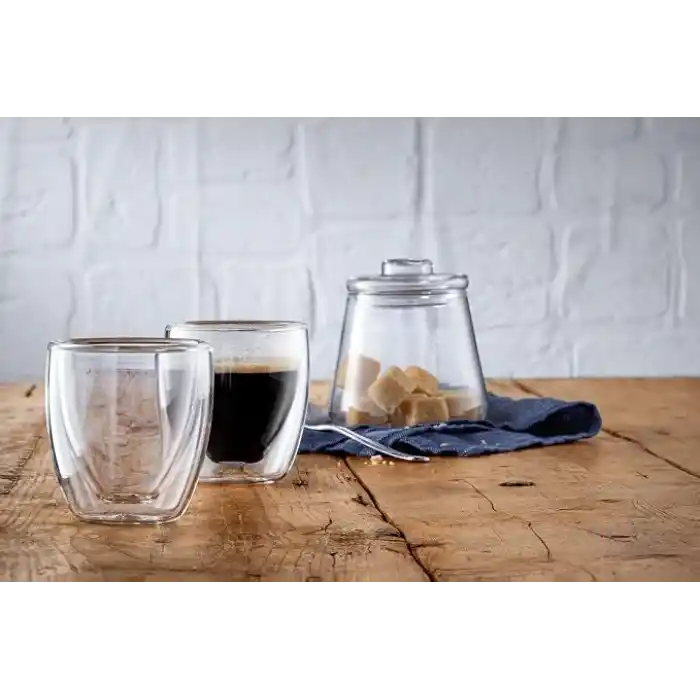 WMF Kult 2 Parça Çift Cidarlı Espresso Bardağı Seti, 80 ml, Isıya Dayanıklı Termal Cam, Yüzen Efektli Tasarım