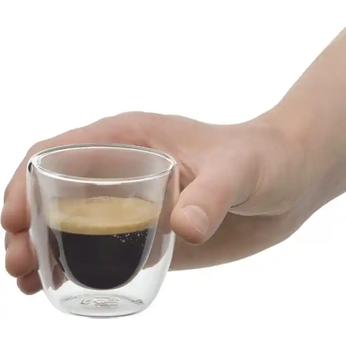 WMF Kult 2 Parça Çift Cidarlı Espresso Bardağı Seti, 80 ml, Isıya Dayanıklı Termal Cam, Yüzen Efektli Tasarım