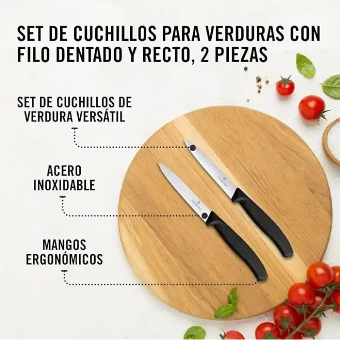 Victorinox 6.7793.2 Swiss Classic 2li 10cm Soyma Bıçağı Set, Siyah