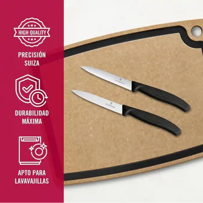 Victorinox 6.7793.2 Swiss Classic 2li 10cm Soyma Bıçağı Set, Siyah