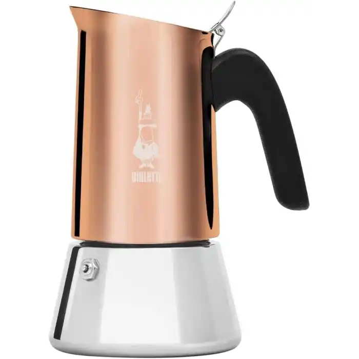 Bialetti - Venus: 4 Cups Ocak Üstü Espresso Pişirici - 170ml - Kahverengi, Gümüş Renk - Paslanmaz Çelik Gövde - Patentli Güvenlik Valfi - Tüm Ocak Türleri İçin Uygundur (İndüksiyon Dahil)