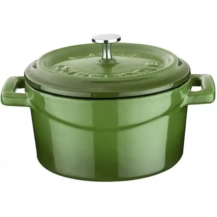 Lava Metal Döküm Mini Tencere, 10 cm, 0.35 L Hacim, Yeşil
